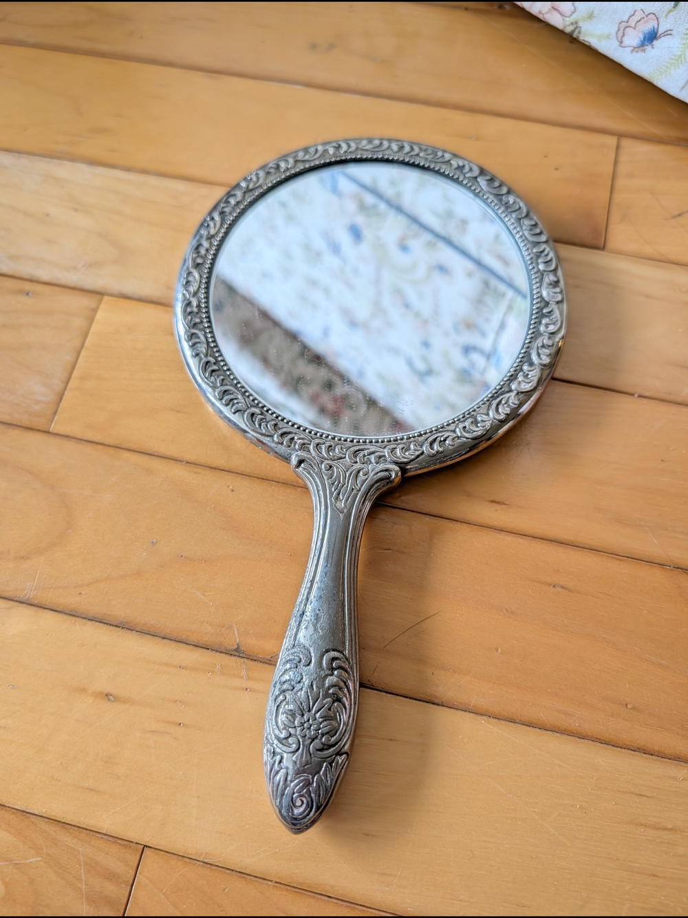 Vtg Handheld Vanity Mirror